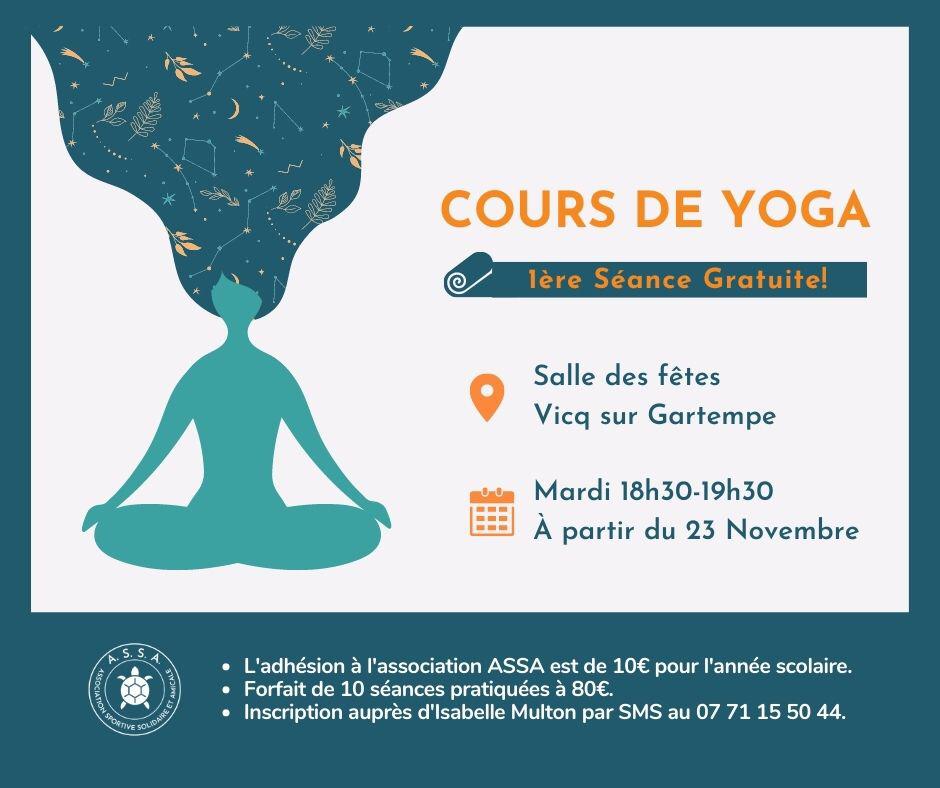 Poster format Facebook Cours de Yoga Vicq
